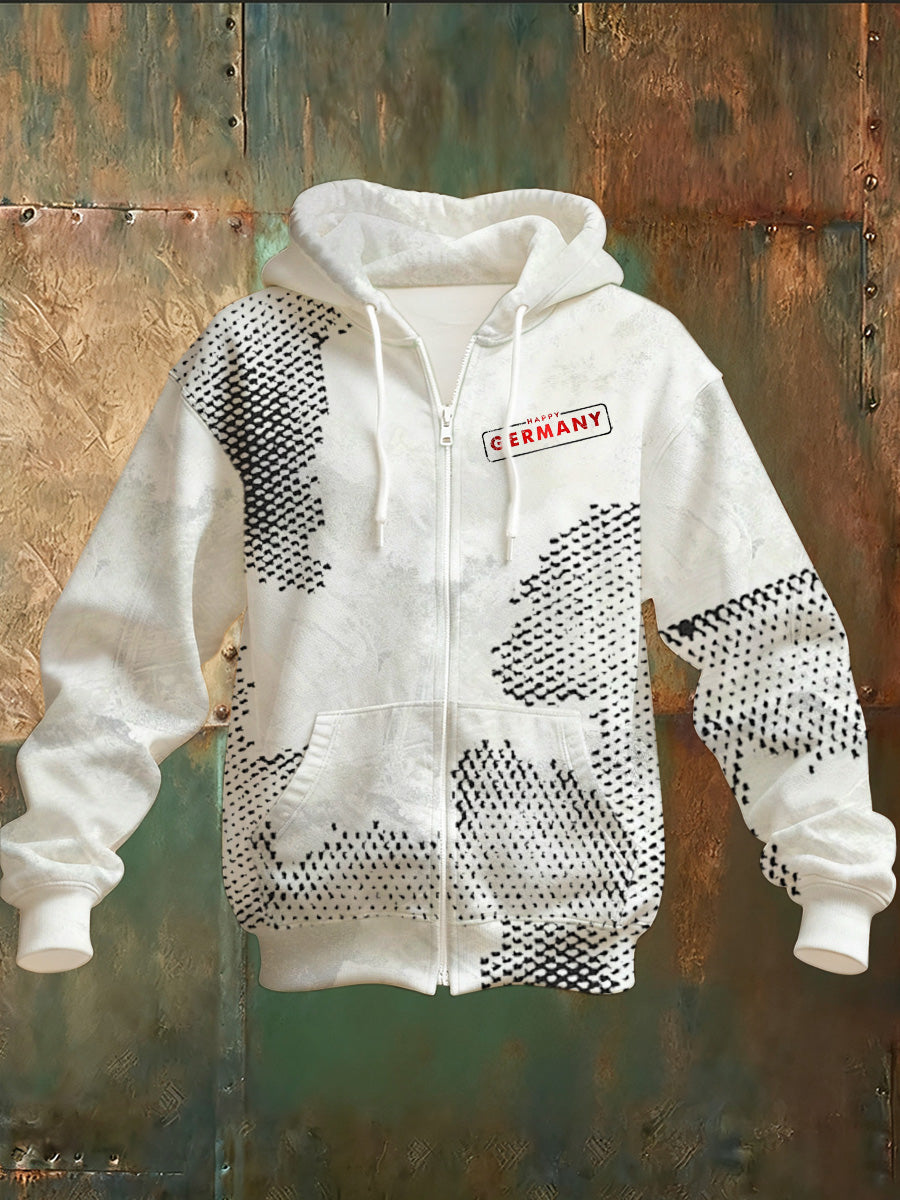 Langärmlige Herren jacke mit deutschem Distressed Print