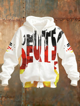 Langärmlige Herren jacke mit deutschem Distressed Print