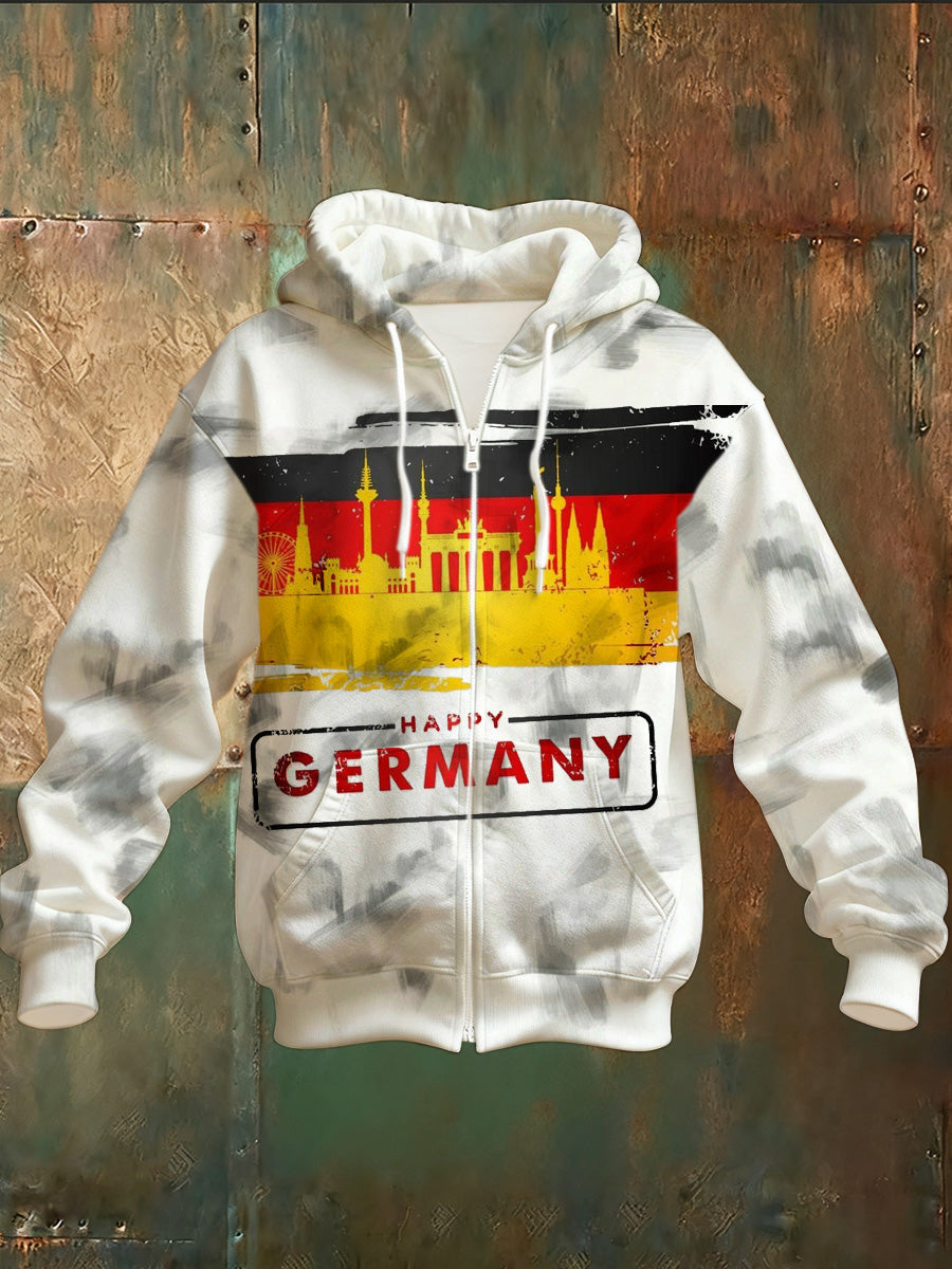 Langärmlige Herren jacke mit deutschem Distressed Print