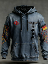 Herren Vintage Deutsche Flagge Kunstdruck Hoodie