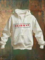 Langärmlige Herren jacke mit deutschem Distressed Print