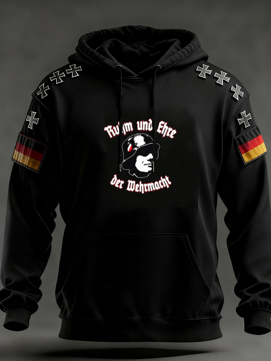 Herren Vintage Deutsche Flagge Kunstdruck Hoodie