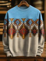 Herren Retro Abstrakter Kunstdruck Komfortabel gestrickter Pullover Pullover
