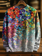 Herren Retro Abstrakter Kunstdruck Komfortabel gestrickter Pullover Pullover