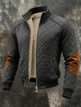 Herren Retro Textur Jacquard Warme Outdoor Jacke