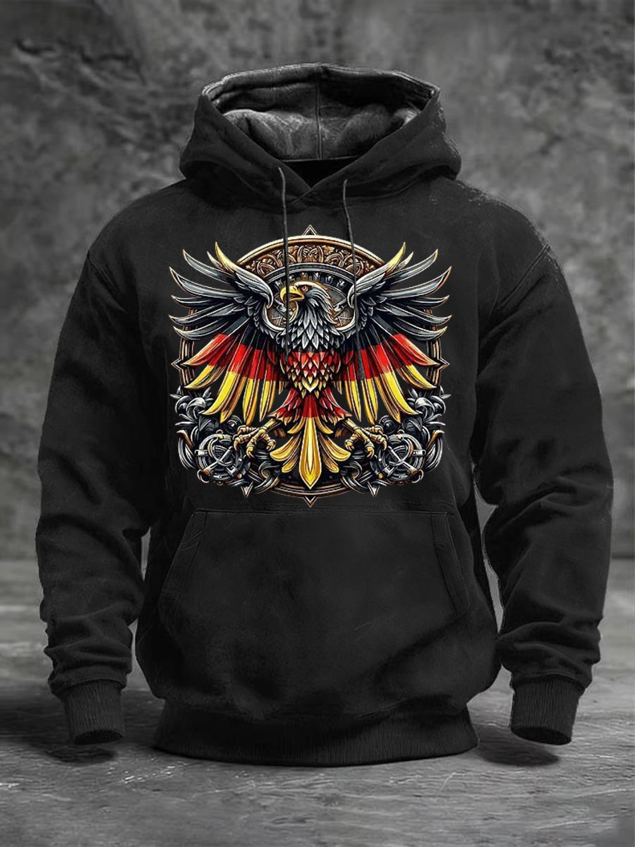 Schwarzer Kapuzen pullover mit Adler druck für Männer in Deutschland