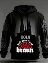 Herren Vintage Deutsche Flagge Kunstdruck Hoodie