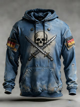 Herren Vintage Deutsche Flagge Kunstdruck Hoodie