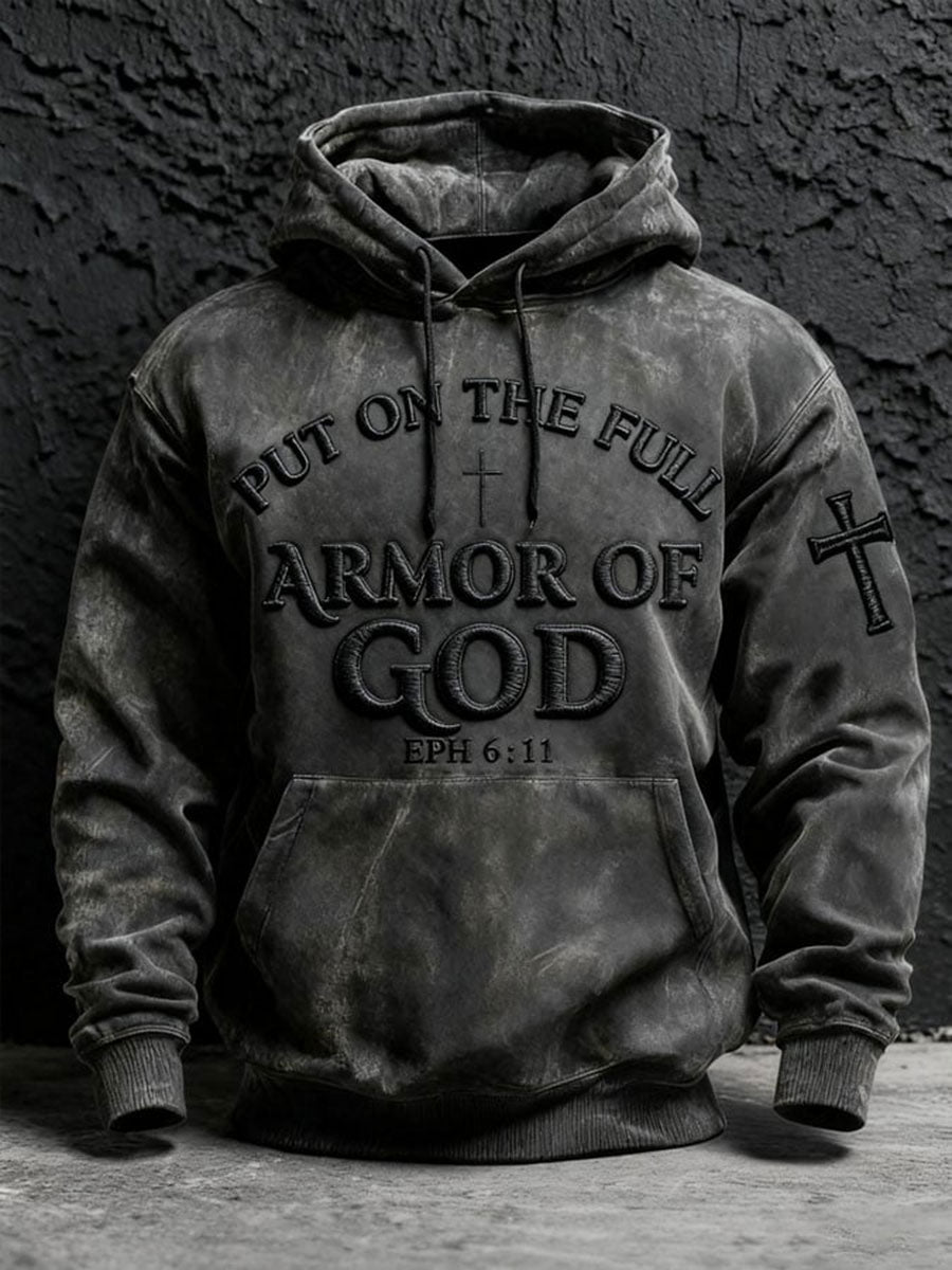 Männer setzen auf die volle Rüstung Gottes Hoodie