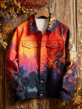 Freizeit jacke mit abstraktem Kunstdruck für Herren