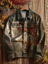 Freizeit jacke mit abstraktem Kunstdruck für Herren