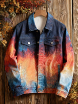 Freizeit jacke mit abstraktem Kunstdruck für Herren