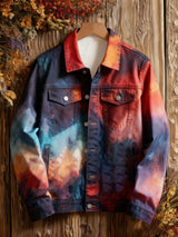 Freizeit jacke mit abstraktem Kunstdruck für Herren