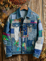 Freizeit jacke mit abstraktem Kunstdruck für Herren