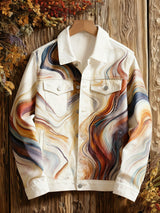 Freizeit jacke mit abstraktem Kunstdruck für Herren