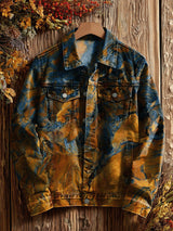 Freizeit jacke mit abstraktem Kunstdruck für Herren