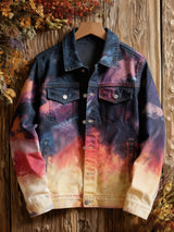 Freizeit jacke mit abstraktem Kunstdruck für Herren