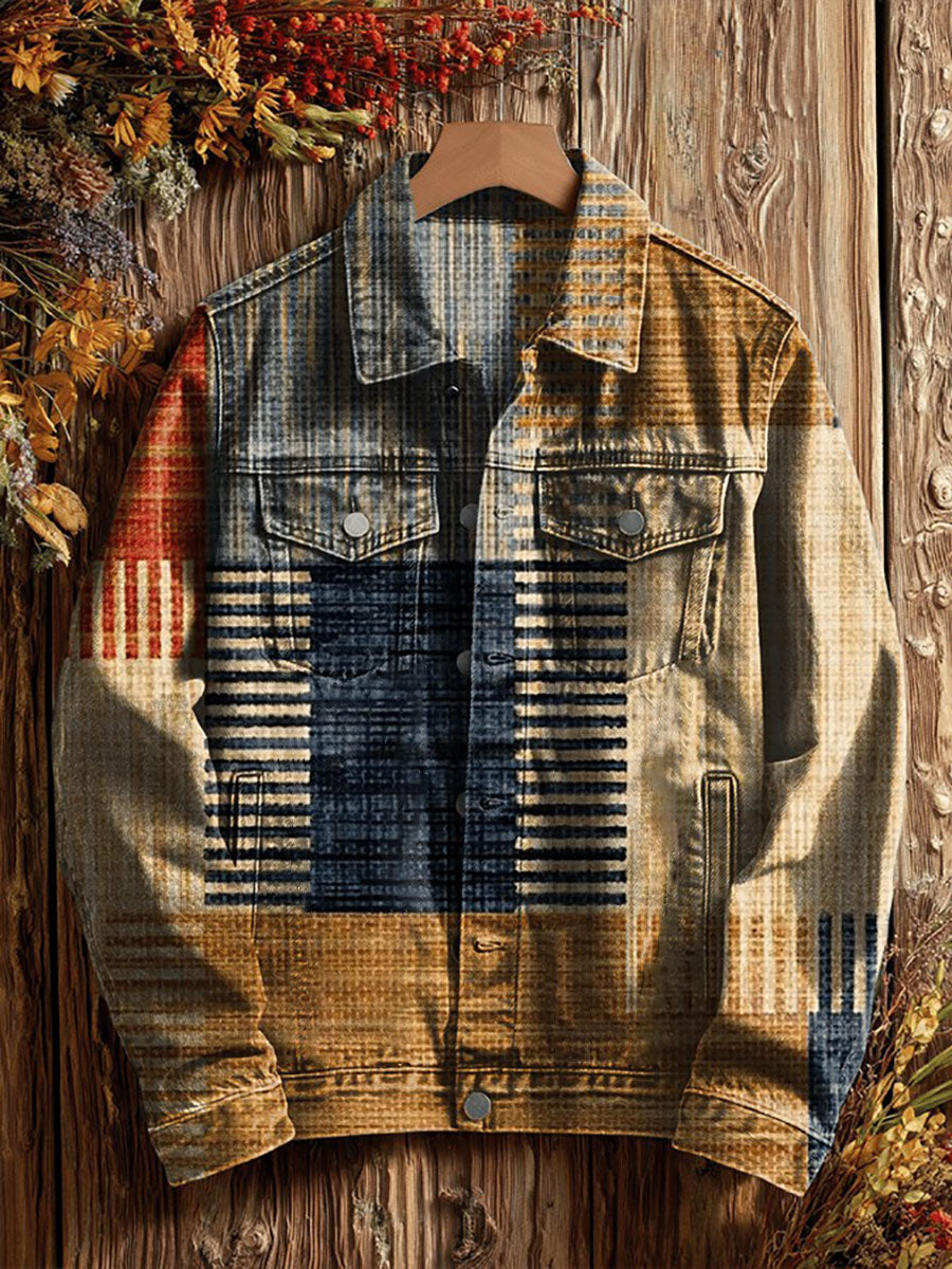 Freizeit jacke mit abstraktem Kunstdruck für Herren