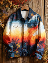 Freizeit jacke mit abstraktem Kunstdruck für Herren