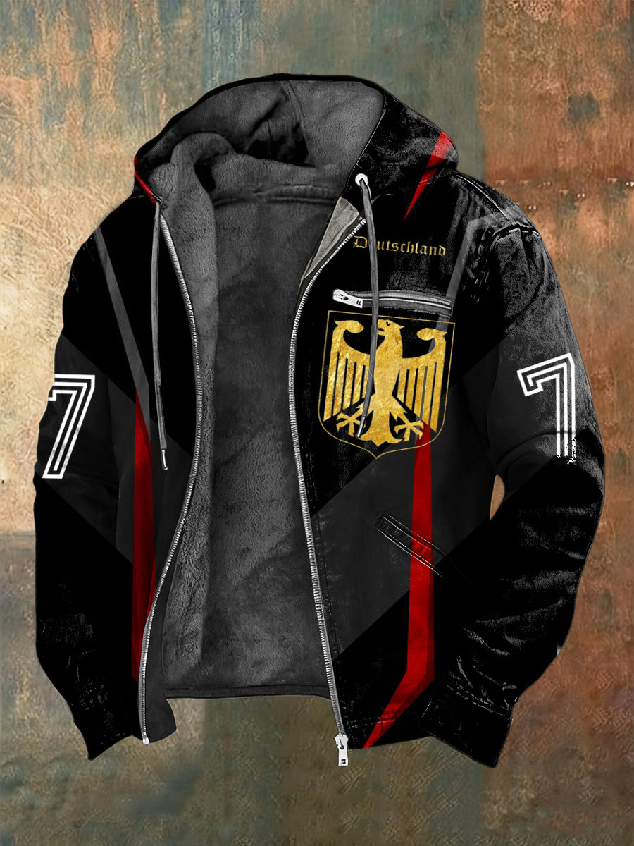 Herren Luxe Gold Deutscher Adler Nummer 7 Zip-Up Jacke