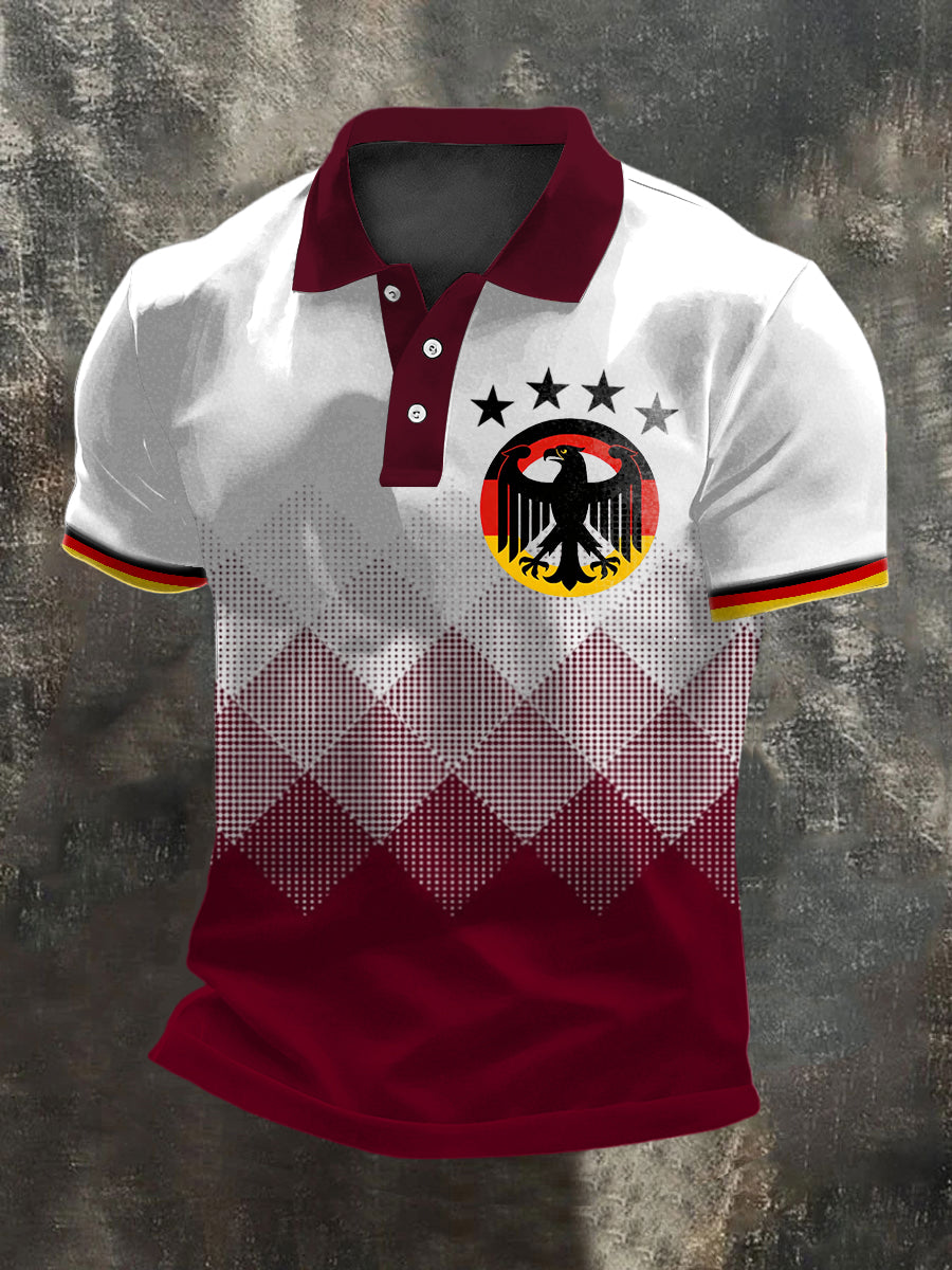 Herren-Polos hirt mit stilvollem deutschem Adler und Steigung muster