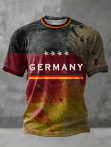 Männer notleidende Deutschland Flagge & Typografie T-Shirt