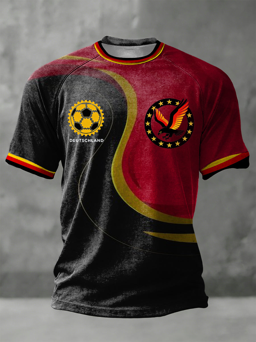 Männer kühnes Fußball & Adler Emblem Deutschland T-Shirt