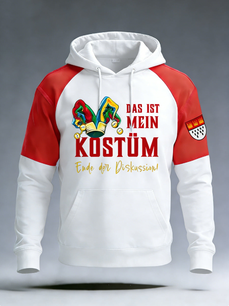 Herren Kölner Karneval Samt Raglan Hoodie