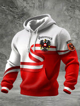 Retro Österreich ische Flagge Casual Waffel Hoodie