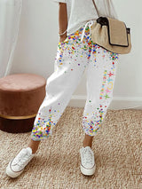 Damen Kölner Karneval Konfetti im Herzen Print Freizeit hosen