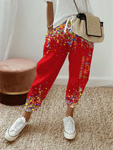 Damen Kölner Karneval Konfetti im Herzen Print Freizeit hosen