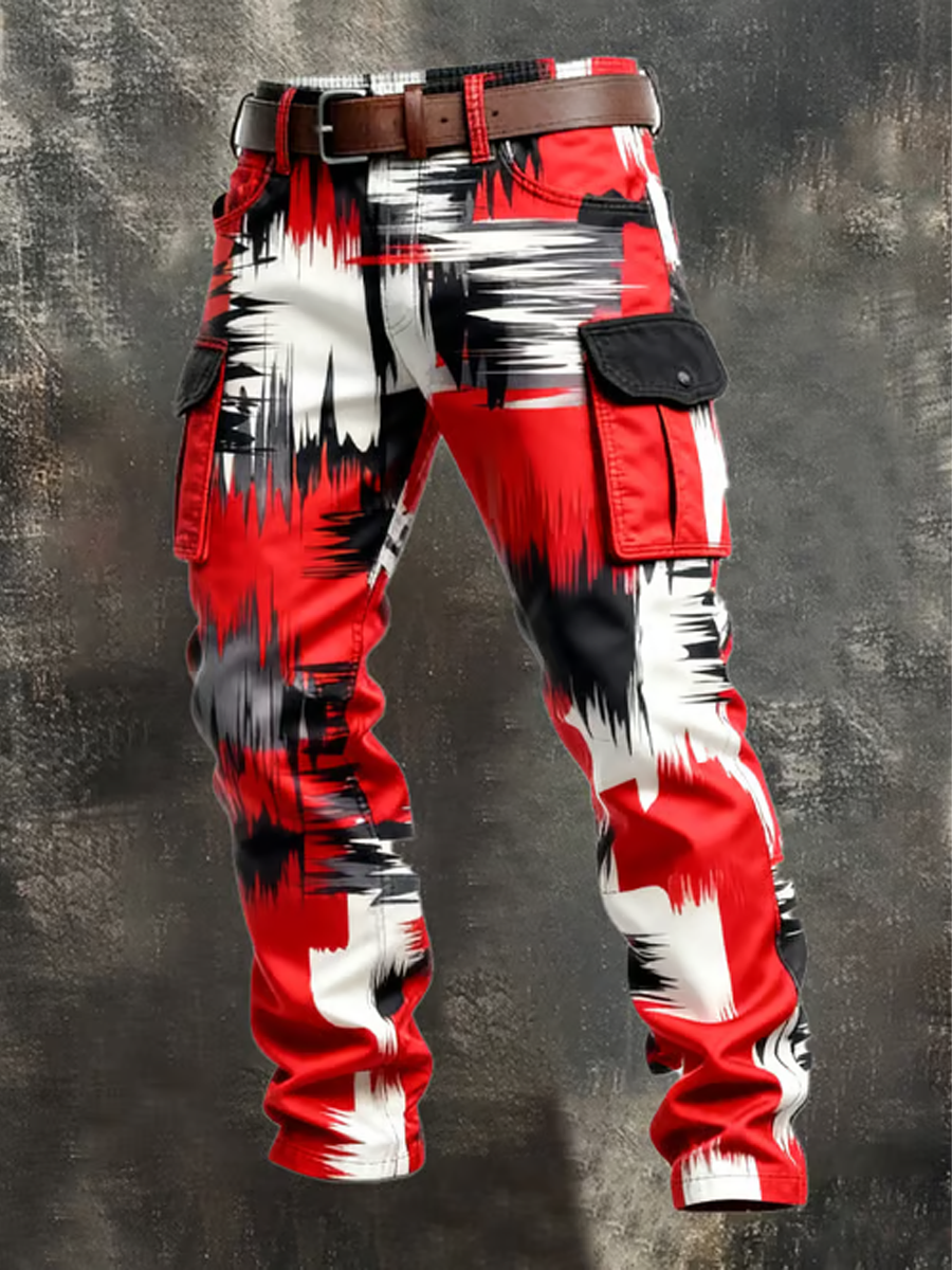 Herren Kölner Karnevals druck Retro Business Style Freizeit hose