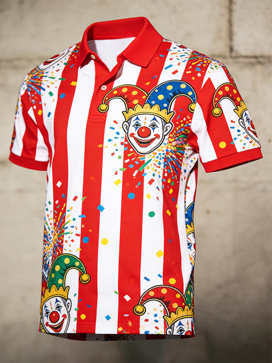 Kölner Karnevals-Clown-Print-Polos hirt für Herren