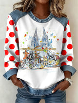 Frauen Deutschland Köln Karneval Muster Patchwork Kunst Sweatshirt