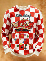 Cologne Carnival Clown Print Herren Waffel Sweatshirt
