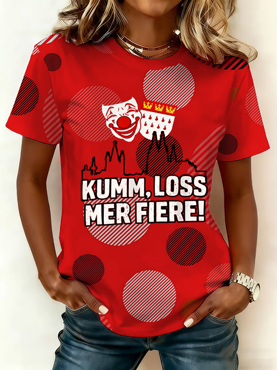 Frauen Kölner Karnevals Print T-Shirt