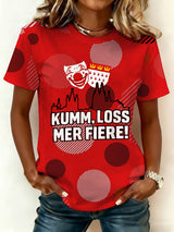 Frauen Kölner Karnevals Print T-Shirt