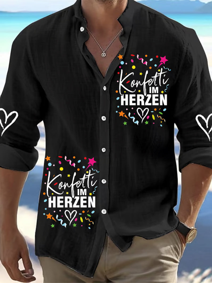 Cologne Carnival Clown Print Herren Lässiges Langarm-Shirt