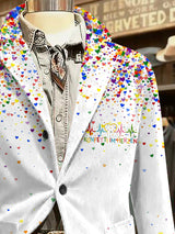 Herren Kölner Karneval Konfetti im Herzen Print Freizeit anzug