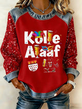 Frauen Kölner Karneval Print Patchwork Top