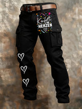 Herren Kölner Karneval Konfetti im Herzen Print Freizeit hosen