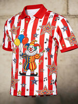 Cologne Carnival Clown Print Herren Casual Top