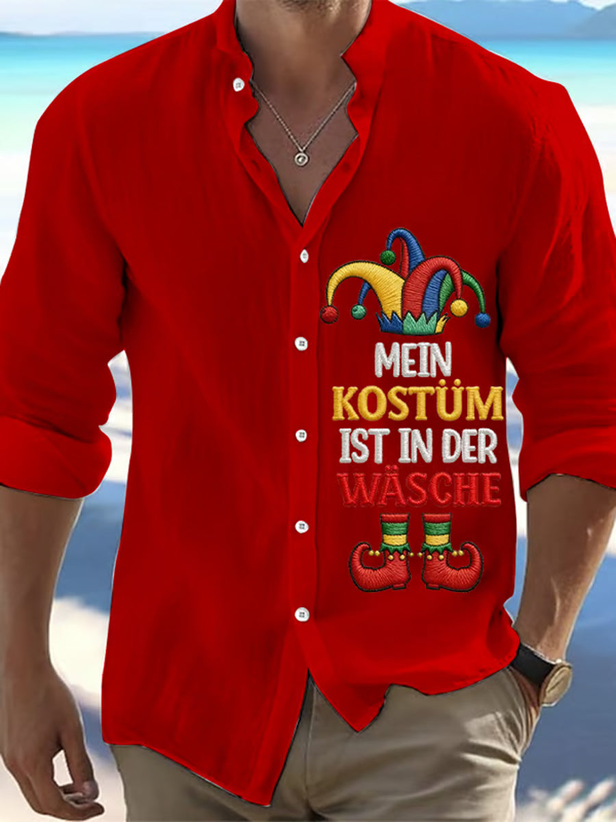 Cologne Carnival Clown Print Herren Lässiges Langarm-Shirt