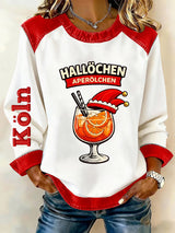 Frauen Kölner Karneval Print Patchwork Top