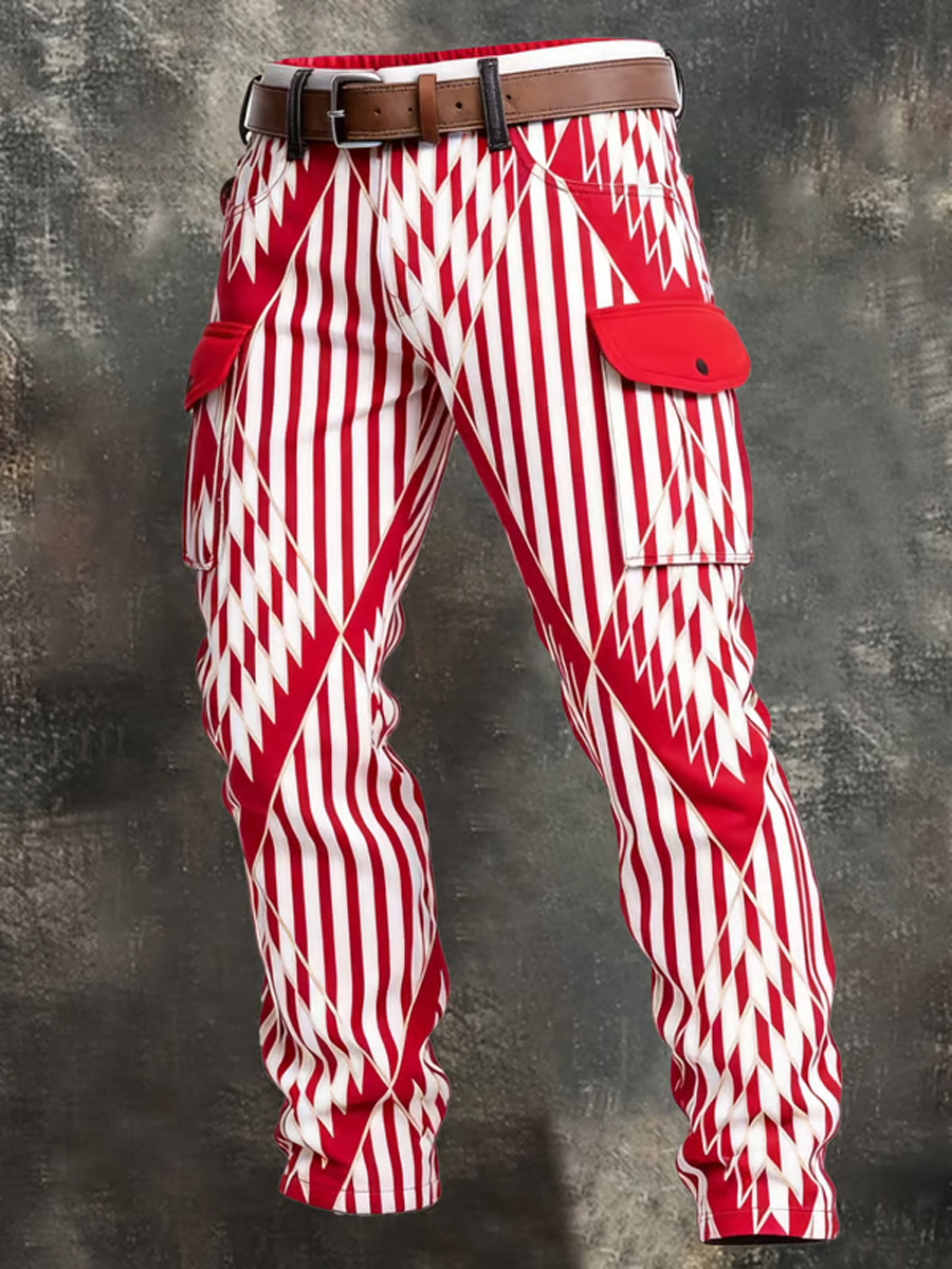 Herren Kölner Karnevals druck Retro Business Style Freizeit hose