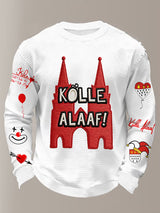 Langarm-T-Shirt mit lässiger Waffel-T-Shirt für Männer im Kölner Karneval