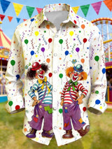 Cologne Carnival Clown Print Herren Lässiges Langarm-Shirt