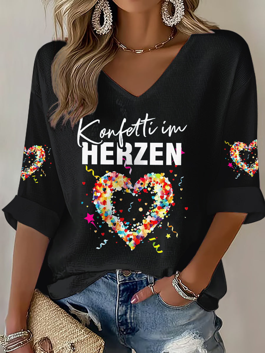 Damen Kölner Karnevals Print Waffel T-Shirt