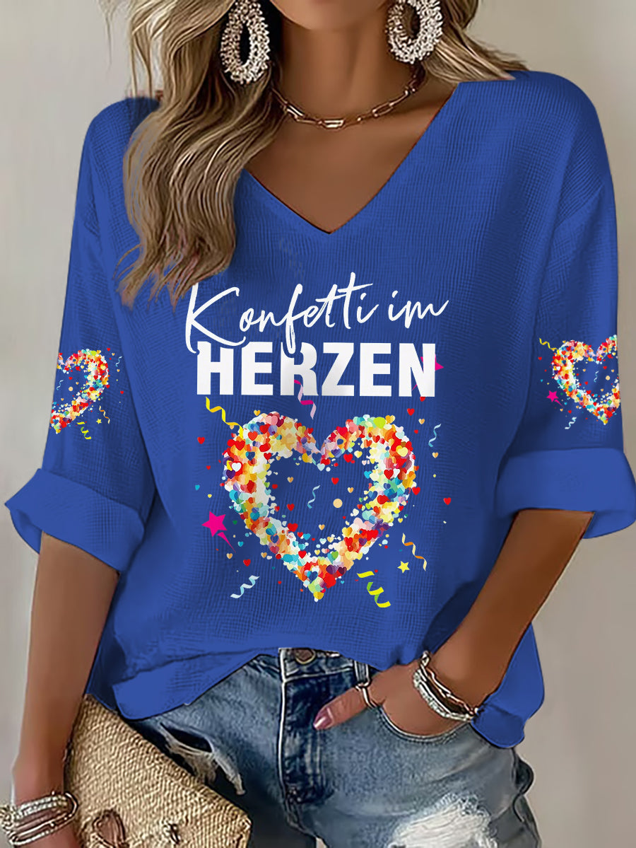 Damen Kölner Karnevals Print Waffel T-Shirt