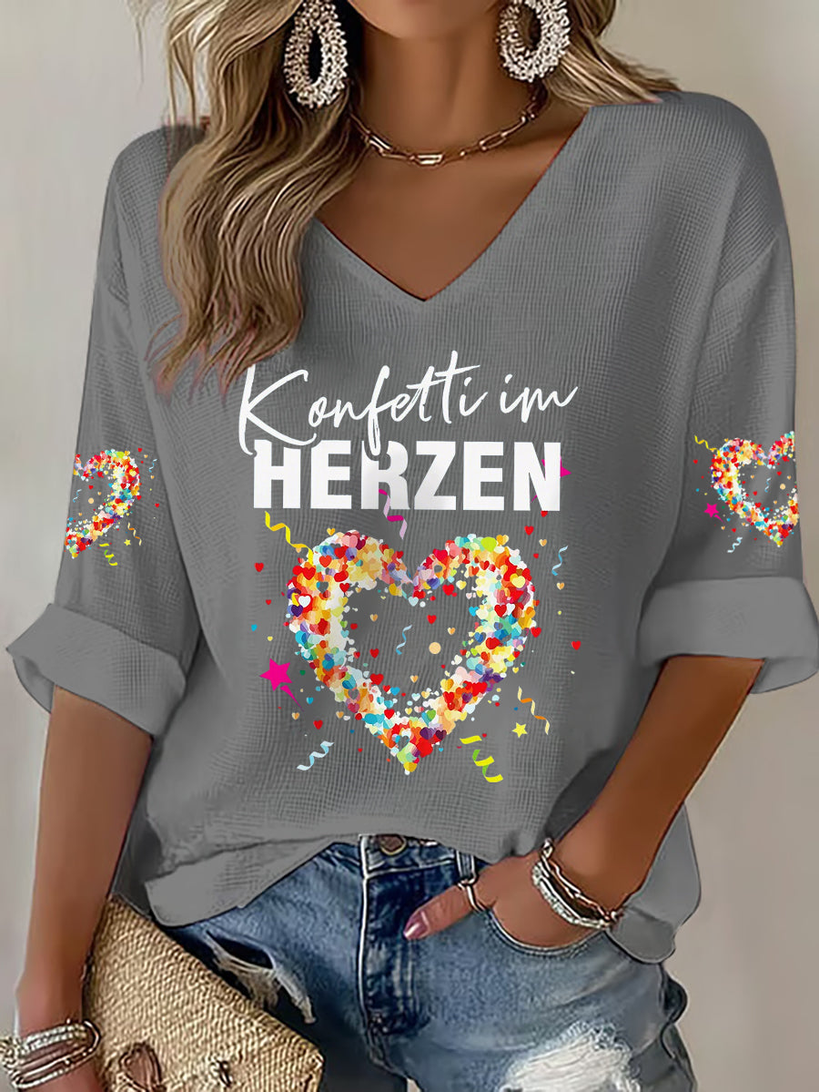 Damen Kölner Karnevals Print Waffel T-Shirt